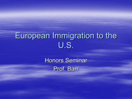 European Immigration and Newark