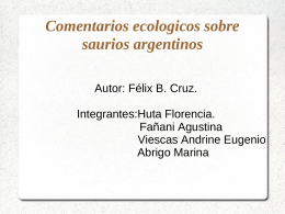 Comentarios ecologicos sobre saurios argentinos