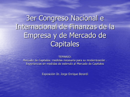 3er Congreso Nacional e Internacional de Finanzas de la
