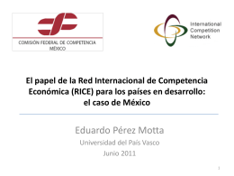 Panorama de la Red Internacional de Competencia …