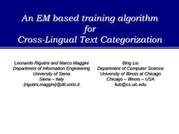 An EM based training algorithm for Cross