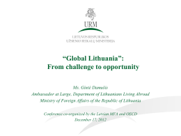 Global Lithuania”: from challenge to opportunity