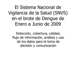 El Sistema Nacional de Vigilancia de la Salud (SNVS) en el