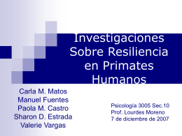 Investigaciones Sobre Resiliencia en Primates Humanos