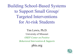 Small Group / Targeted Interventions