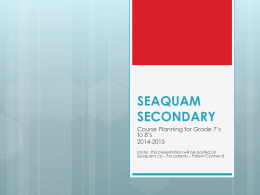 SEAQUAM SECONDARY - Seaquam Secondary School
