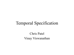 Temporal Specification - University of Southern California