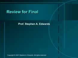 Review for Final - Columbia University