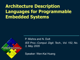 Architecture Description Languages for Programmable