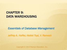 Data Warehousing - California State University, Bakersfield