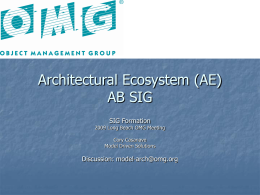 OMG Architectural Ecosystem AB SIG