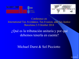 OECD Public Consultation Paris 23 April 2014 Tax