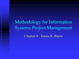 Methodology for Information Systems Project Management