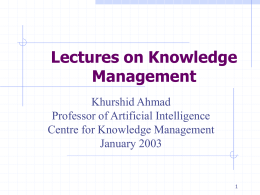 Knowledge Management and AI