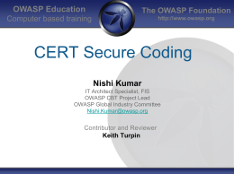 CERT Secure Coding Training - owasp-cbt
