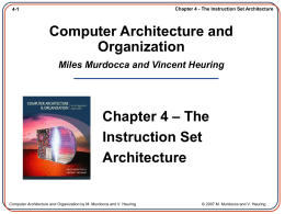 Computer Architecture and Organization Miles …