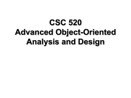 Objecvt-Oriented Analysis and Design