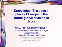 Knowledge: The special place of Europe in the future