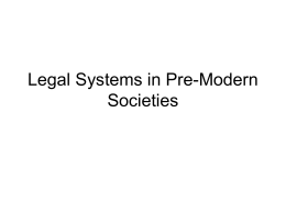 Legal Systems in Pre