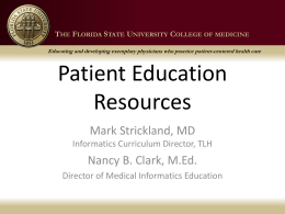 Patient Education Handouts - Florida State University