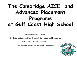 The Cambridge AICE Program/Advanced Placement …
