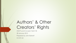 Authors’ & Creators’ Rights