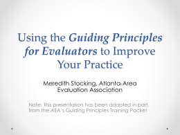 Using the Guiding Principles for Evaluators to Improve
