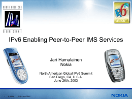 IPv6 enabling peer-to