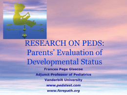 Using Parents’ Evaluation of Developmental Status (PEDS)