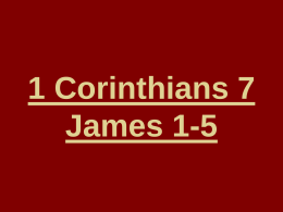 1 Corinthians 7 James 1-5 - Brigham Young University–Idaho