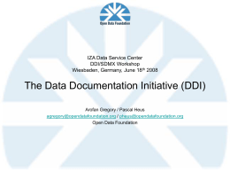 IZA Data Service Center DDI/SDMX Workshop Wiesbaden