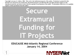 Secure Extramural Funding for IT Projects