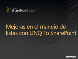Mejoras en el manejo de listas con LINQ To SharePoint