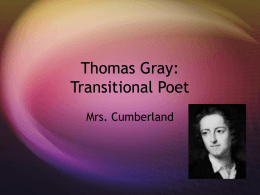 Thomas Gray: Transitional Poet