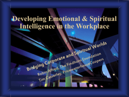 Developing Emotional & Spiritual Intelligence in the …