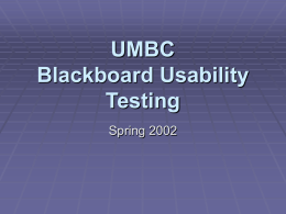 Research Results Blackboard Usability Testing