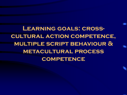 Learning goals: cross-cultural action competence