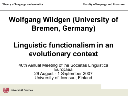 Wolfgang Wildgen (University of Bremen, Germany