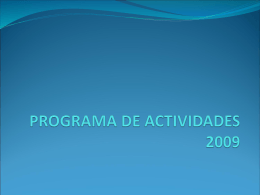 PROGRAMA DE ACTIVIDADES 2009