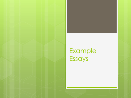 Example Essays - Seneca Valley School District