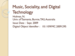 Music, Sociality, and Digital Technology
