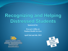 Communicating with a Student in Distress