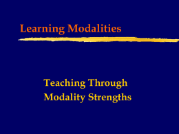 Learning Modalities - The University of West Georgia