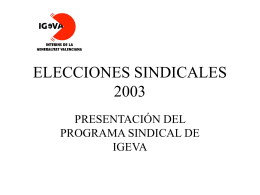 ELECCIONES SINDICALES 2003 - IGEVA