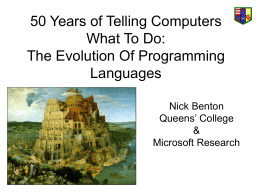 50 Years of Telling Computers What To Do: The Evolution …
