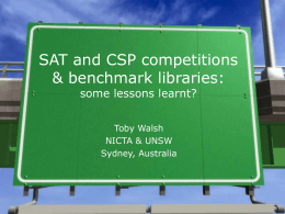 SAT and CSP competitions & benchmark libraries: some