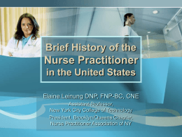 History of the Nurse Practitioner in the United States