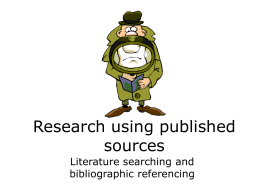 Research using published sources - UCL