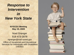 Response to Intervention in New York State