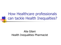 How healthcare professionals can tackle Health inequalities?